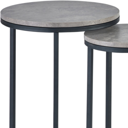 Julian Bowen Staten Concrete Round Nest of Tables Set of 2 - Size: 40 x 40 x 55cm - Black - Wilko - thumbnail 4
