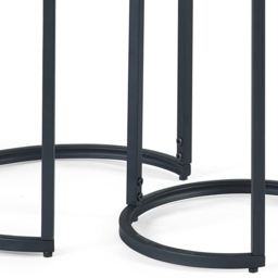 Julian Bowen Staten Concrete Round Nest of Tables Set of 2 - Size: 40 x 40 x 55cm - Black - Wilko - thumbnail 6