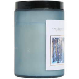 Sparkling Snow Jar Candle Blue - Wilko - thumbnail 3