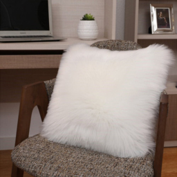 Living and Home White Fluffy Faux Fur Cushion Cover - Wilko - thumbnail 3