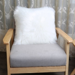 Living and Home White Fluffy Faux Fur Cushion Cover - Wilko - thumbnail 4