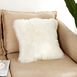 Living and Home White Fluffy Faux Fur Cushion Cover - Wilko - thumbnail 6