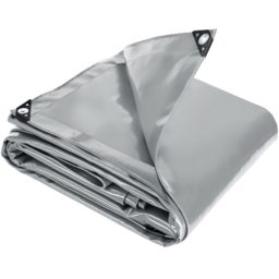 tectake Waterproof Mould Resistant Tarpaulin Protective Cover 500 x 400cm - Size: 0.5 x 500 x 400cm - Grey - Wilko - thumbnail 4