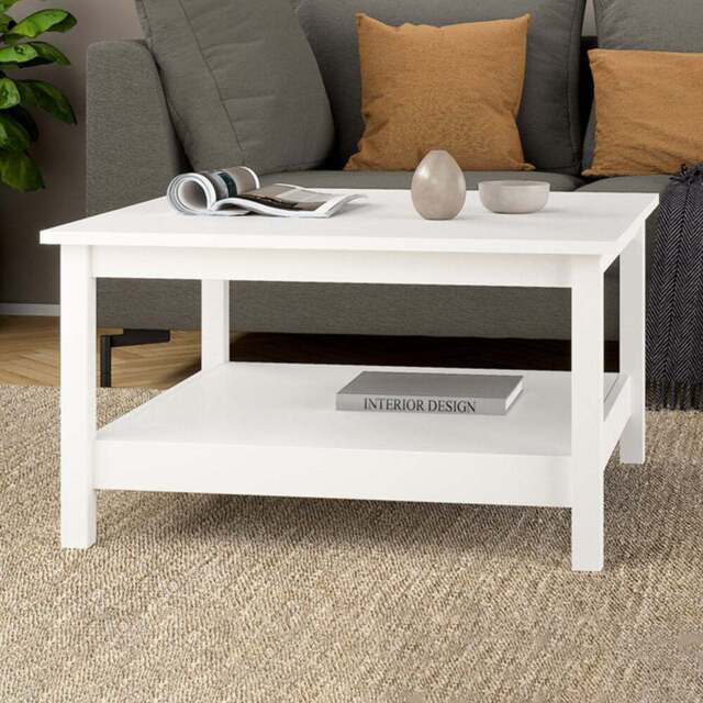 Florence Madrid White Coffee Table - Size: 81 x 81 x 45cm - Wilko - image 1