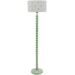 ValueLights Bobbins Lemon Embroidered Drum Shade Sage Green LED Floor Lamp - Wilko - thumbnail 1