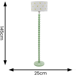 ValueLights Bobbins Lemon Embroidered Drum Shade Sage Green LED Floor Lamp - Wilko - thumbnail 7