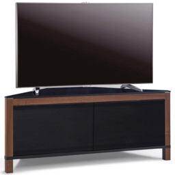 MDA Designs Volans 2 Door Black and Walnut TV Cabinet - Size: 45 x 110 x 45cm - Multi - Wilko - thumbnail 3