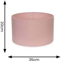 ValueLights Reni Blush Fabric Medium Drum Shade - Size: 35 x 20 x 35cm - Pink - Wilko - thumbnail 7