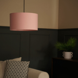 ValueLights Reni Blush Fabric Medium Drum Shade - Size: 35 x 20 x 35cm - Pink - Wilko - thumbnail 4