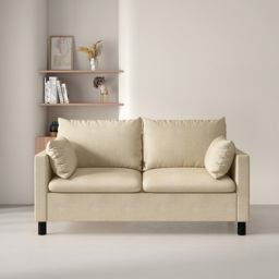 Laura 2 Seater Beige Linen Plush Padded Sofa - MCC - Wilko - thumbnail 5