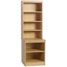 R White Cabinets 6 Shelf Brown Desk Height Bookcase with Hutch - Size: 182.8 x 60 x 54cm - Wilko - thumbnail 3