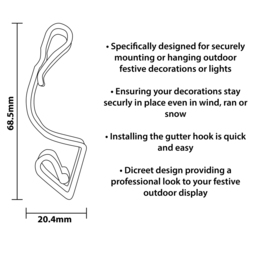 Xmas Haus Black 16 Piece Gutter Hook Set - Size: 68 x 25 x 12cm - Wilko - thumbnail 5