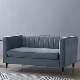 Home Detail Thomas 2 Seater Grey Velvet Sofa - Wilko