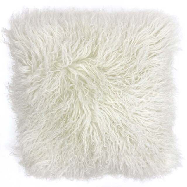 Paoletti Mongolian Pristine Sheepskin Cushion - Size: 40 x 40 cm - Multi - Wilko - image 1