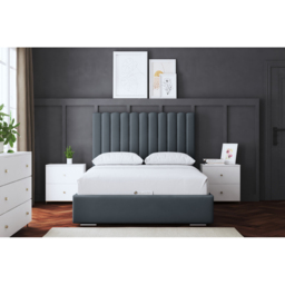 DS Living Evangeline Single Steel Upholstered Ottoman Bed with Headboard - Grey - Wilko - thumbnail 6