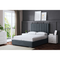 DS Living Evangeline Single Steel Upholstered Ottoman Bed with Headboard - Grey - Wilko - thumbnail 7