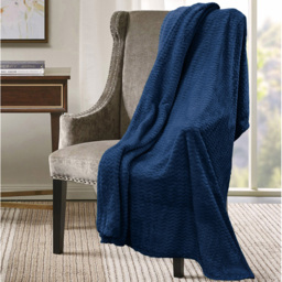Velosso Navy Moda Plush Throw 127 x 152cm - Size: 127 x 152 x 1cm - Wilko - thumbnail 3