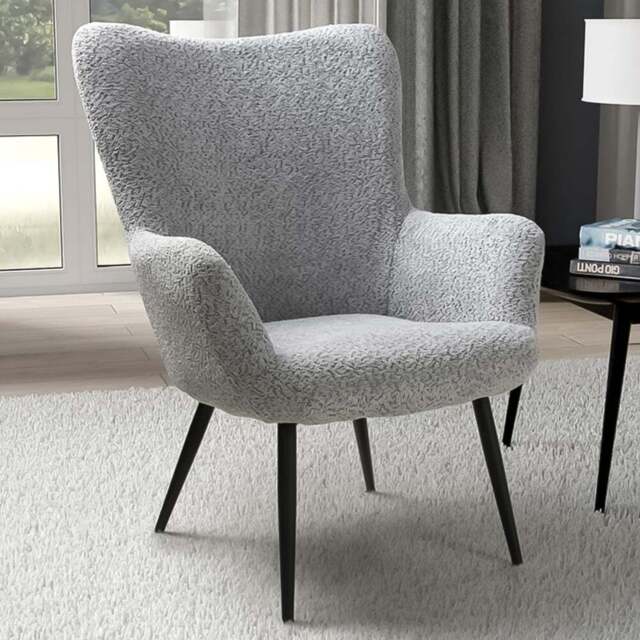 Bordeaux Textured Chenille Effect Grey Armchair - Size: Single - Shankar - Wilko - image 1