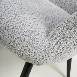 Bordeaux Textured Chenille Effect Grey Armchair - Size: Single - Shankar - Wilko - thumbnail 7