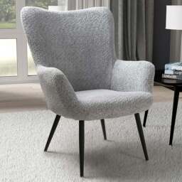Bordeaux Textured Chenille Effect Grey Armchair - Size: Single - Shankar - Wilko - thumbnail 1
