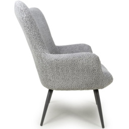 Bordeaux Textured Chenille Effect Grey Armchair - Size: Single - Shankar - Wilko - thumbnail 4