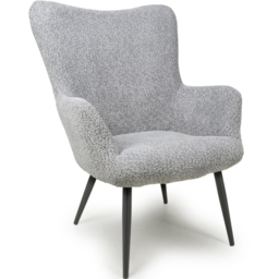 Bordeaux Textured Chenille Effect Grey Armchair - Size: Single - Shankar - Wilko - thumbnail 3