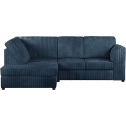 Luxor 4 Seater Navy Blue Jumbo Cord Full Back Left Hand L Shape Corner Sofa - Wilko - thumbnail 3