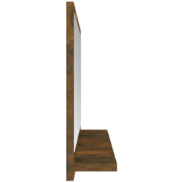 vidaXL Single Shelf Smoked Oak Wall Mounted Bathroom Mirror 40 x 37cm - Size: 37 x 40 x 10.5cm - Brown - Wilko - thumbnail 5
