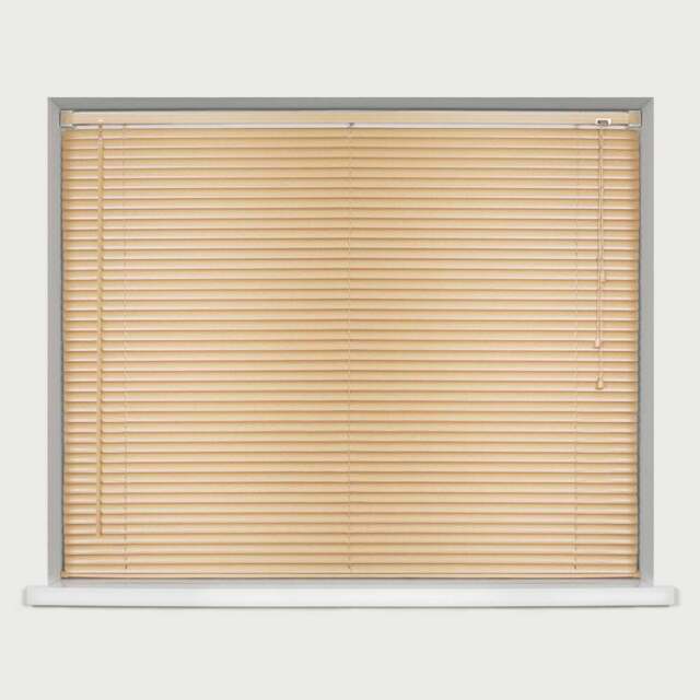 Caecus Wood Grain Effect PVC Venetian Blind Natural 75 x 150cm - Cream - Wilko - image 1