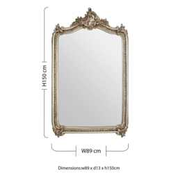 Premier Housewares Ornate Champagne Wall Mirror 150 x 89cm - Gold - Wilko - thumbnail 6