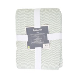 Winkworth Herringbone Pattern Throw Green - Divante - Wilko - thumbnail 3