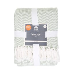 Winkworth Herringbone Pattern Throw Green - Divante - Wilko