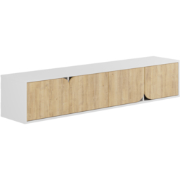 Decortie Spark 4 Door White Oak Modern TV Unit - Size: 35 x 180 x 35.6cm - Multi - Wilko - thumbnail 3