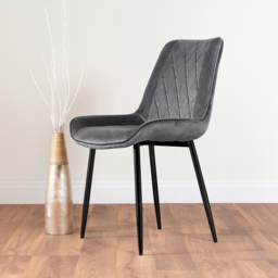Furniturebox Copeland Cesano Marble Effect 6 Seater Dining Set White Grey and Black - Wilko - thumbnail 4