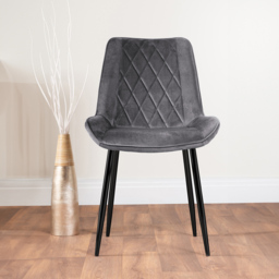 Furniturebox Copeland Cesano Marble Effect 6 Seater Dining Set White Grey and Black - Wilko - thumbnail 5