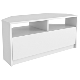 Decorotika Comero Single Door 2 Shelf White Corner TV Unit - Size: 47 x 100 x 45cm - Wilko - thumbnail 3