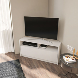 Decorotika Comero Single Door 2 Shelf White Corner TV Unit - Size: 47 x 100 x 45cm - Wilko - thumbnail 7