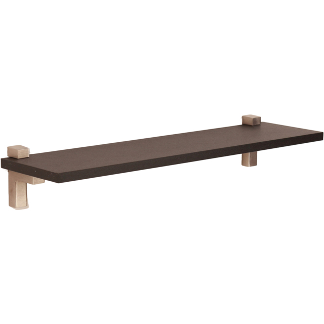 Core Products Lavant Black Oak Slim Shelf with L Shape Bracket 60cm - Size: 15 x 60 x 1.6cm - Wilko - image 1
