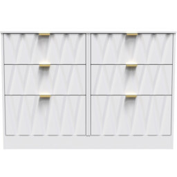 Crowndale Las Vegas 6 Drawer White Matt Chest of Drawers Ready Assembled - Wilko - thumbnail 4