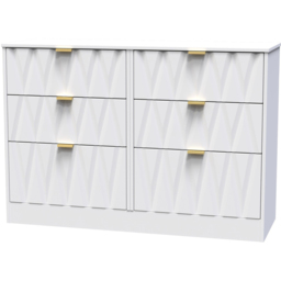 Crowndale Las Vegas 6 Drawer White Matt Chest of Drawers Ready Assembled - Wilko - thumbnail 3