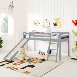 Home Detail Newark Single Grey Wooden Mid Sleeper with Slide - Wilko - thumbnail 4