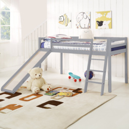 Home Detail Newark Single Grey Wooden Mid Sleeper with Slide - Wilko - thumbnail 1