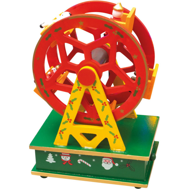St Helens Multicolour Wooden Ferris Wheel Music Box - Size: 10 x 13 x 19cm - Wilko - image 1