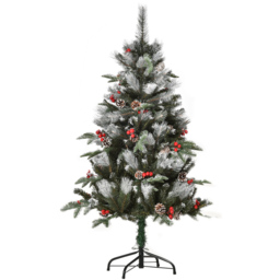 Everglow Snow Dipped Green Artificial Christmas Tree with Foldable Feet 4ft - Wilko