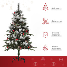 Everglow Snow Dipped Green Artificial Christmas Tree with Foldable Feet 4ft - Wilko - thumbnail 6