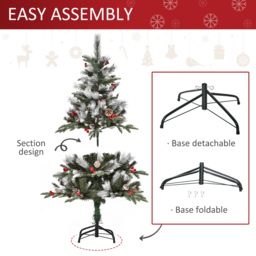 Everglow Snow Dipped Green Artificial Christmas Tree with Foldable Feet 4ft - Wilko - thumbnail 7