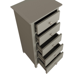 FWStyle Palma 5 Drawer Grey Ready Assembled Chest of Drawers - Wilko - thumbnail 7