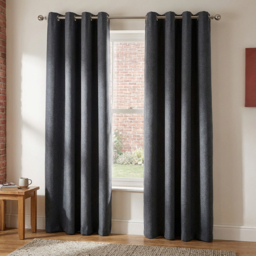 My Home Taylor Charcoal Blackout Eyelet Curtains 168 x 183cm - Size: W 168 x D 183cm - Wilko - thumbnail 7
