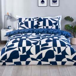 Logan Geo Duvet Set Navy Double - Divante - Wilko - thumbnail 1