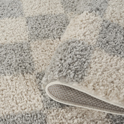 Desire Rugs Chester Grey Shaggy Checkered Rug 60 x 220cm - Size: 220 x 60 x 3cm - Wilko - thumbnail 5
